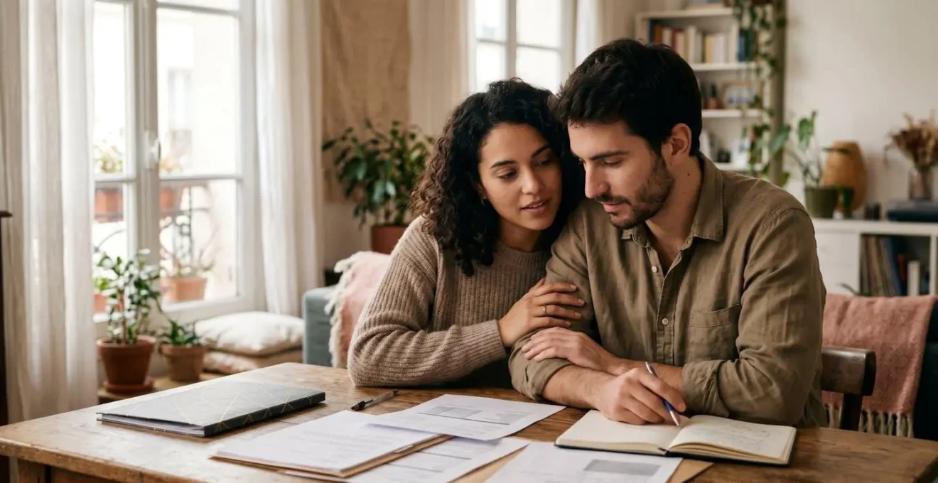 Couple préparant leurs documents administratifs pour la reconnaissance anticipée