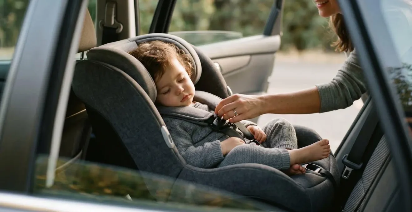 Siège auto installé dos à la route montrant la protection optimale du cou et de la tête