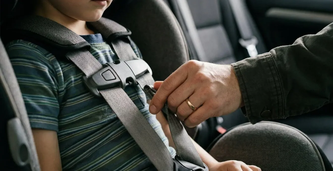 Installation professionnelle d'un siège auto pour enfant avec précision technique